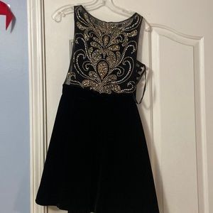 Velvet black beaded dress
